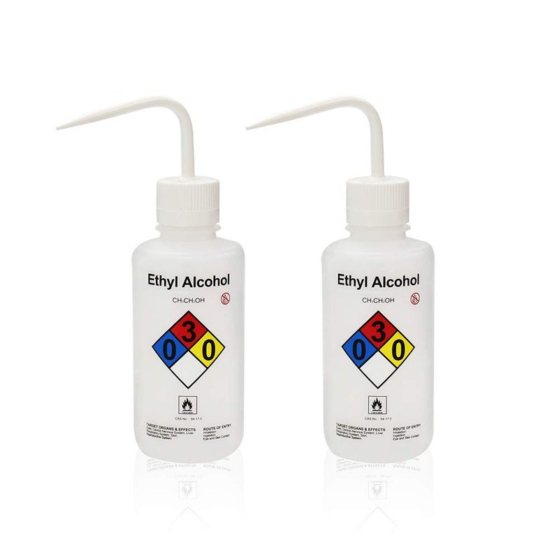 Labvida 2pcs of Self-Venting Safety Wash Bottles, Vol.500ml 17oz, Ethyl Alcohol Wash Bottle, LDPE Material, LVM001 - Image 1